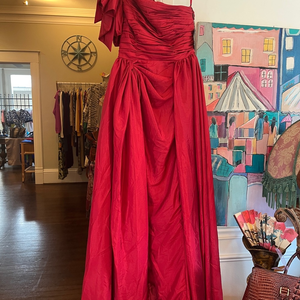 IEENA for Mac Duggal One Shoulder Red Gown. Prom perfect #11312 - Picture 2 of 5